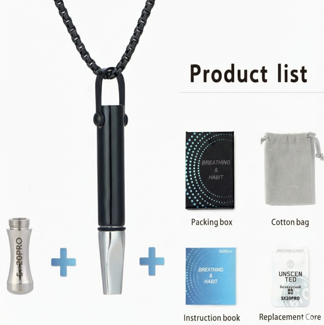 The Shift Pro | Aromatherapy Breathing Necklace with Silicone Tip & Safety Filter
